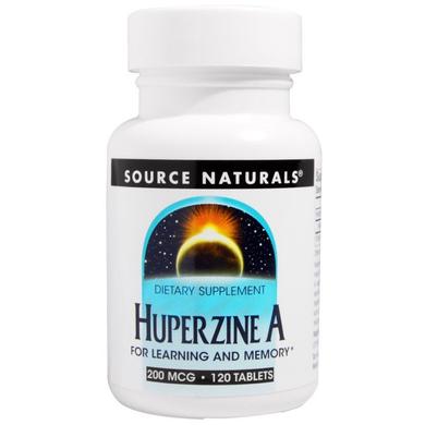 Витамины для мозга, Huperzine A, Source Naturals, 200 мкг, 120 таблеток - фото