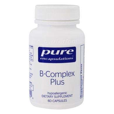 Витамин B (сбалансированная витаминная формула), B-Complex Plus, Pure Encapsulations, 60 капсул - фото