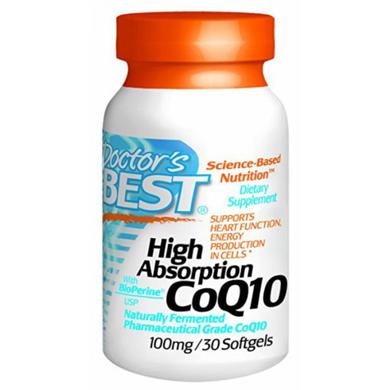 Коензим Q10 високою абсорбації 100 мг, Doctors Best, 30 гелевих капсул - фото