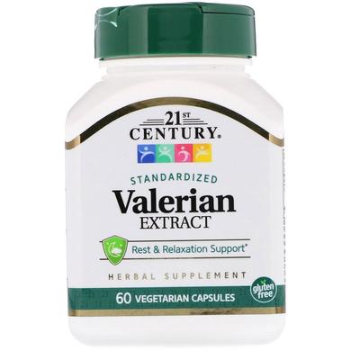 Екстракт валеріани, Valerian, 21st Century, 60 капсул - фото