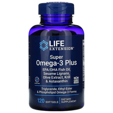 Омега-3 супер +, Super Omega-3 Plus, Life Extension, 120 капсул - фото