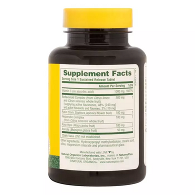 Супер комплекс витамина С с биофлавоноидами, Nature's Plus, 1000 мг/500 мг, 60 таблеток - фото