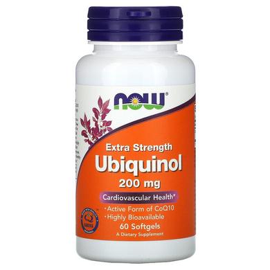 Убихинол (Ubiquinol), Now Foods, 200 мг, 60 капсул - фото