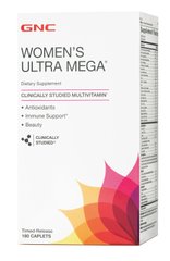 Витамины, Womens ultra mega, Gnc, 180 капсул - фото
