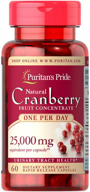 Клюква, Cranberry, Puritan's Pride, 1 на день, 60 капсул - фото