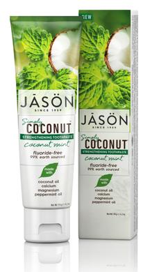 Зубная паста Укрепляющая с маслом кокоса Simply Coconut, Jason Natural, 119 г - фото