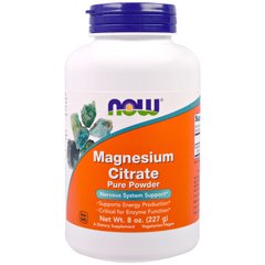 Цитрат магния, Magnesium Citrate, Now Foods, 100% чистый порошок, 227 г - фото