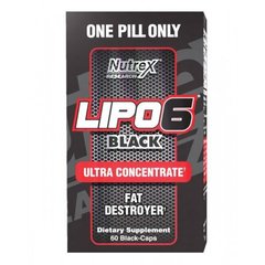 Жиросжигатель, Lipo-6 Black Ultra Concentrate, Nutrex Research, 60 капсул - фото