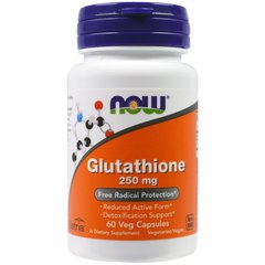 Глутатион, Glutathione, Now Foods, 250 мг, 60 капсул - фото
