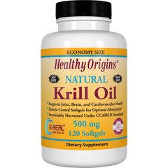 Масло криля, Krill Oil, Healthy Origins, ваниль, 500 мг, 120 капсул - фото