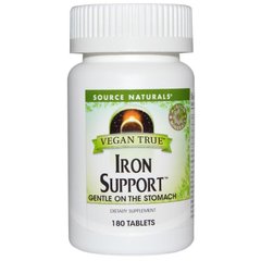 Хелат заліза, Iron Support, Source Naturals, для веганів, 180 таблеток - фото