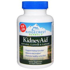 Комплекс поддержки здоровья почек Kidney Aid, RidgeCrest Herbals, 60 растительных капсул - фото