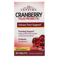 Клюква с пробиотиками, Cranberry Plus Probiotic, 21st Century, 60 таблеток - фото