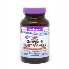Омега-3 формула для серця, Omega-3 Heart Formula, Bluebonnet Nutrition, 60 желатинових капсул - фото
