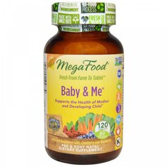 Комплексні вітаміни для Матері і Дитини Baby & Me, MegaFood, 120 таблеток - фото