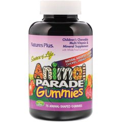 Мультивітаміни для дітей, Kinder Chewable, Nature's Plus, Animal Parade, 75 жувальних конфет - фото