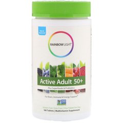 Rainbow Light, Active Adult 50+, мультивитамины для взрослых старше 50 лет, 180 таблеток - фото