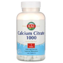 Цитрат кальцію, Calcium Citrate, Kal, 1000 мг, 180 таблеток - фото