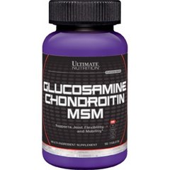Ultimate Nutrition, Глюкозамін и Хондроїтин + MSM, 90 таблеток  - фото