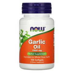 Чесночное масло, Garlic Oil, Now Food, 1500 мг, 100 капсул - фото
