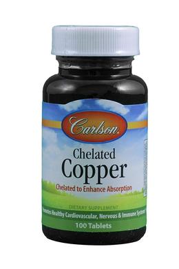 Хелат міді, Chelated Copper, Carlson Labs, 5 мг, 100 таблеток - фото