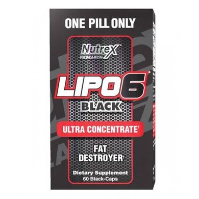 Жіросжігателя, Lipo-6 Black Ultra Concentrate, Nutrex Research, 60 капсул - фото