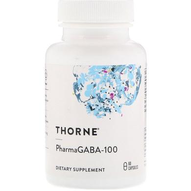 Гамма-аміномасляна кислота, PharmaGABA-100, Thorne Research, 60 капсул - фото