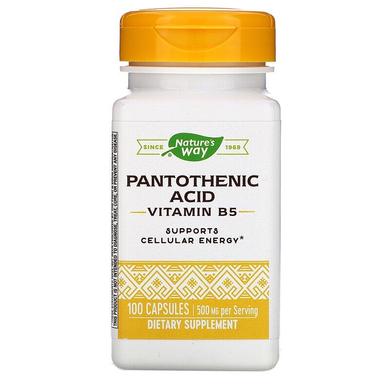 Пантотенова кислота, Pantothenic Acid, Nature's Way, 250 мг, 100 капсул - фото