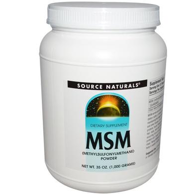 Метилсульфонілметан, MSM Powder, Source Naturals, 1000 гр. - фото