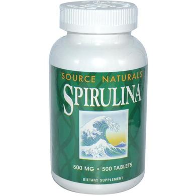Спіруліна, Spirulina, Source Naturals, 500 мг, 500 таблеток - фото