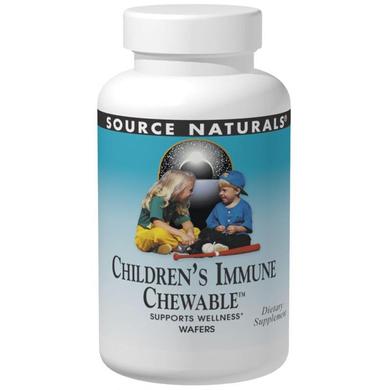 Укрепление иммунитета (для детей), Children's Immune Chewable, Source Naturals, Wellness, ягоды, 120 вафель - фото
