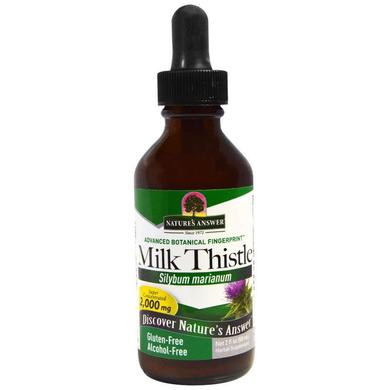 Расторопша, Milk Thistle, Nature's Answer, без спирта, 2000 мг, 60 мл - фото