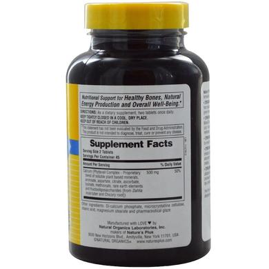 Кальций "Дино-Минc", Calcium, Nature's Plus, 500 мг, 90 кислотно-резистентных таблеток - фото