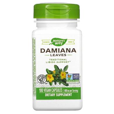 Даміана, Damiana, Nature's Way, листя, 400 мг, 100 капсул - фото
