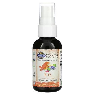 Витамин В-12, Vitamin B-12 Spray, Garden of Life, вкус малина, органик, 58 мл - фото