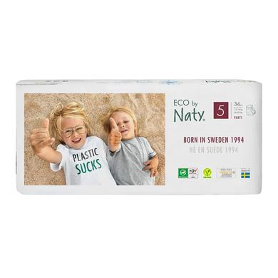 Органические детские трусики-подгузники, размер 5, от 12 до 18 кг, Eco by Naty, 34 шт - фото