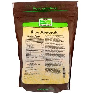 Мигдальні горіхи, Raw Almonds, Now Foods, сирі, 454 г - фото