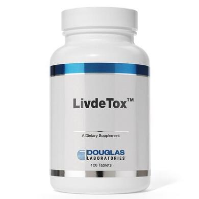 Підтримка печінки, ліпотропні поживні речовини + трави, Livdetox, Douglas Laboratories, 120 таблеток. - фото