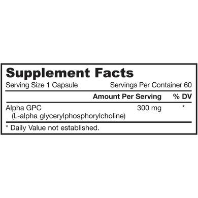 Альфа, Alpha-GPC, Jarrow Formulas, 300 мг, 60 капсул - фото