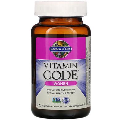 Сырые Витамины для женщин,Vitamin Code, Women, Raw Whole Food Multivitamin, Garden of Life, 120 капсул - фото