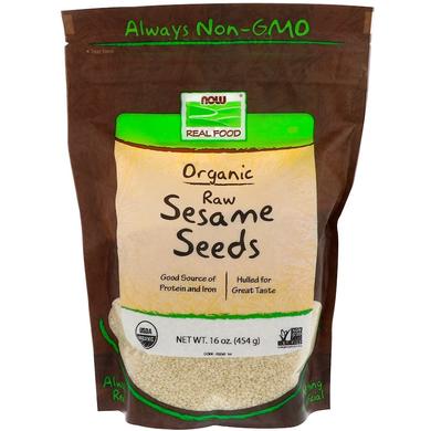 Семена кунжута, Sesame Seeds, Now Foods, органик, сырые, 454 г - фото
