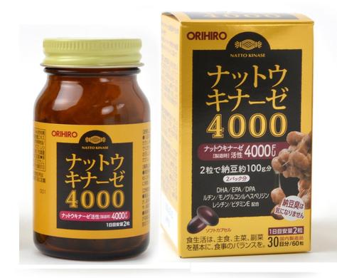 Наттокіназа 4000, Orihiro, 60 таблеток - фото