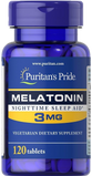 Мелатонін, Melatonin, Puritan's Pride, 3 мг, 120 таблеток, фото