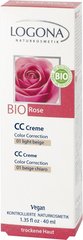 Біо-Крем для сухої шкіри Color Correction (CC), Роза №01, Світло-бежевий, Logona, 40 мл - фото