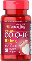 Коензим Q-10, Q-SORB™ Co Q-10, Puritan's Pride, 100 мг, 30 капсул - фото