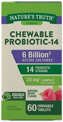 Пробіотик, Chewable Probiotic, Nature's Truth, 6 млрд, 60 жувальних таблеток - фото