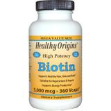 Биотин, Biotin, Healthy Origins, 5000 мкг, 360 капсул, фото