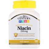 Вітамін В3 (ніацин), Niacin, 21st Century, 250 мг, 110 таблеток, фото