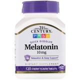 Мелатонін (вишня), Melatonin, 21st Century, 10 мг, 120 таблеток, фото
