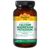 Кальцій магній калій, Calcium Magnesium Potassium, Country Life, 500:500:99 мг, 180 таблеток, фото